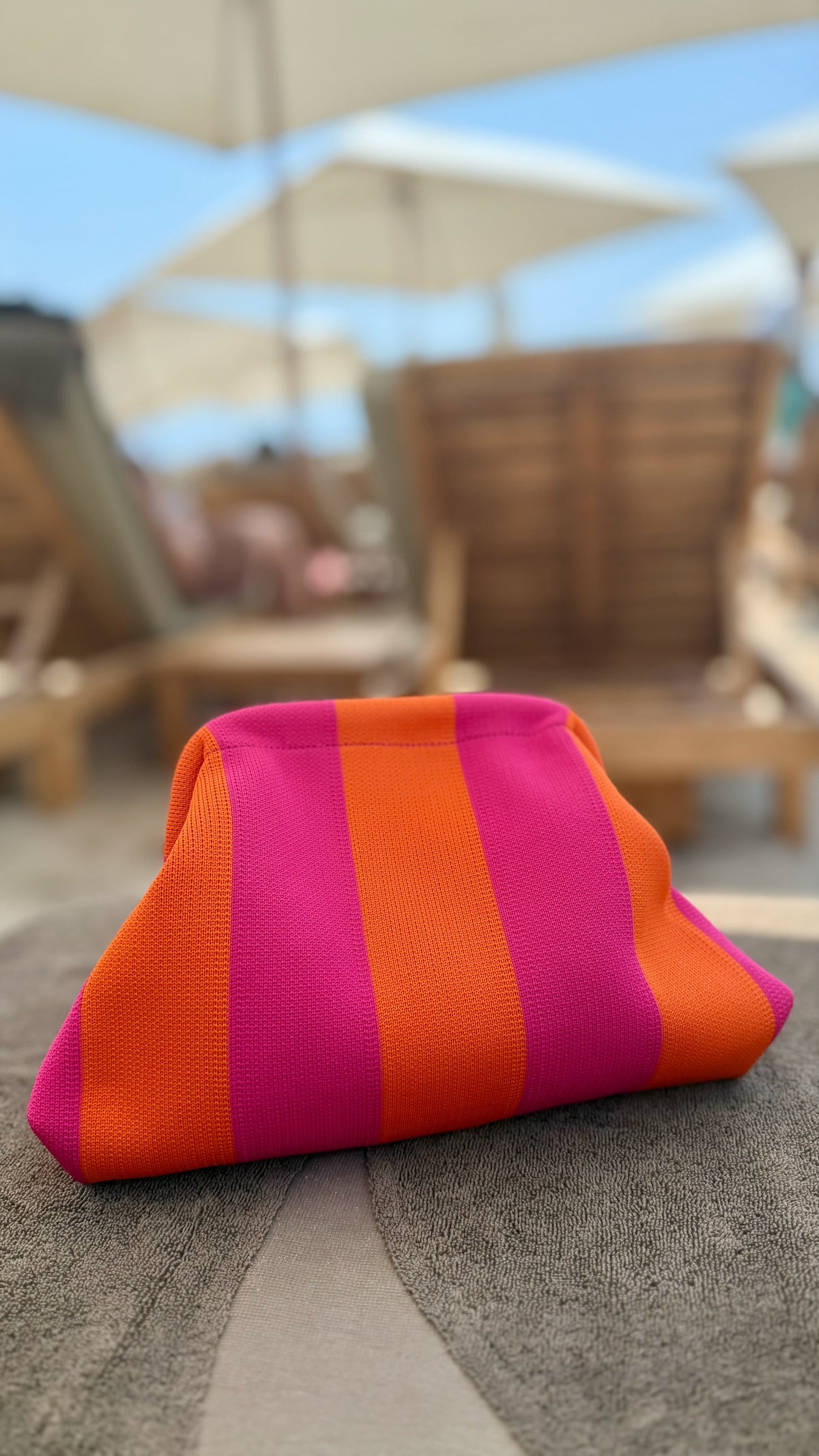 Gestreifte Beach Clutch