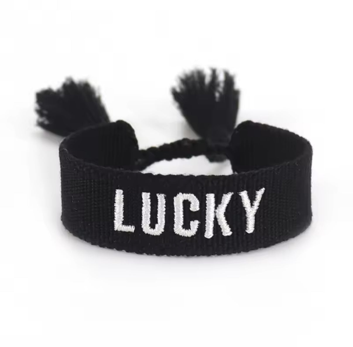 „LUCKY“ All Black Statement Armband