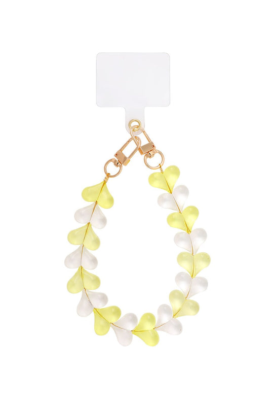 Handykette Heart Row Gelb