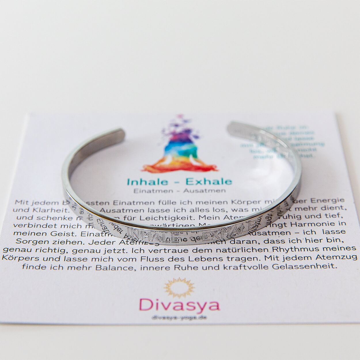 Armreif mit Gravur | Silber | Inhale - Exhale