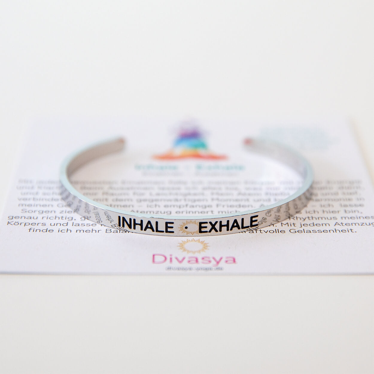 Armreif mit Gravur | Silber | Inhale - Exhale
