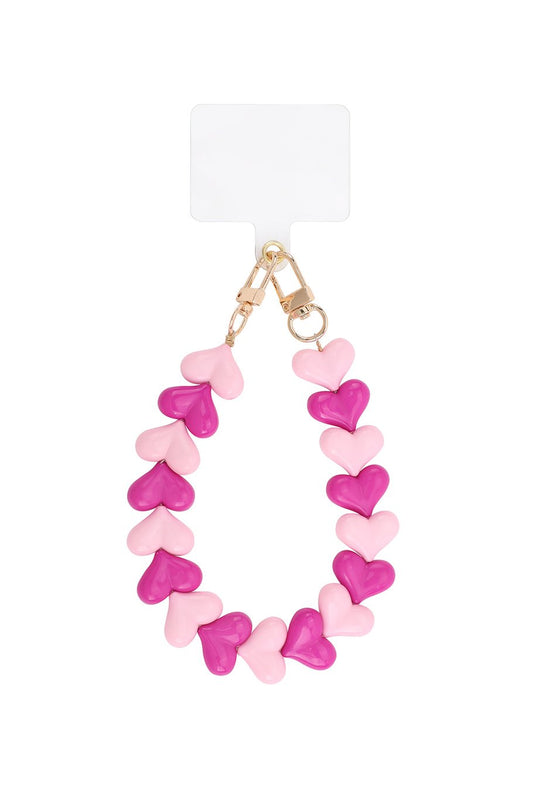 Handykette Double Heart Pink