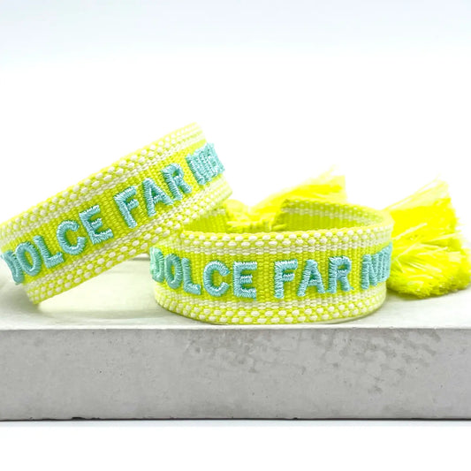 „IL DOLCE FAR NIENTE“ grün Statement Armband